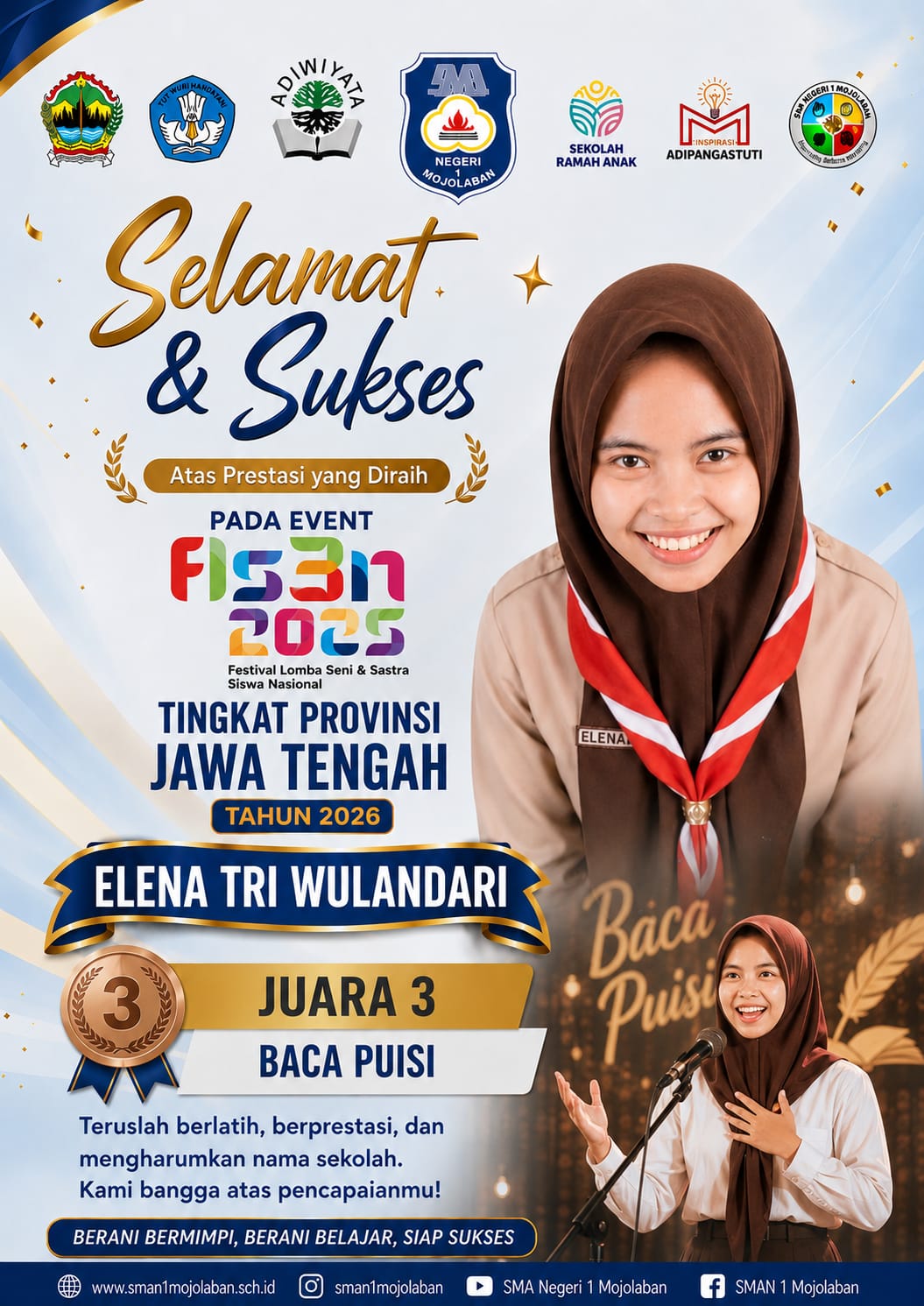 Juara 3 Baca Puisi Tingkat Propinsi Jawa Tengah